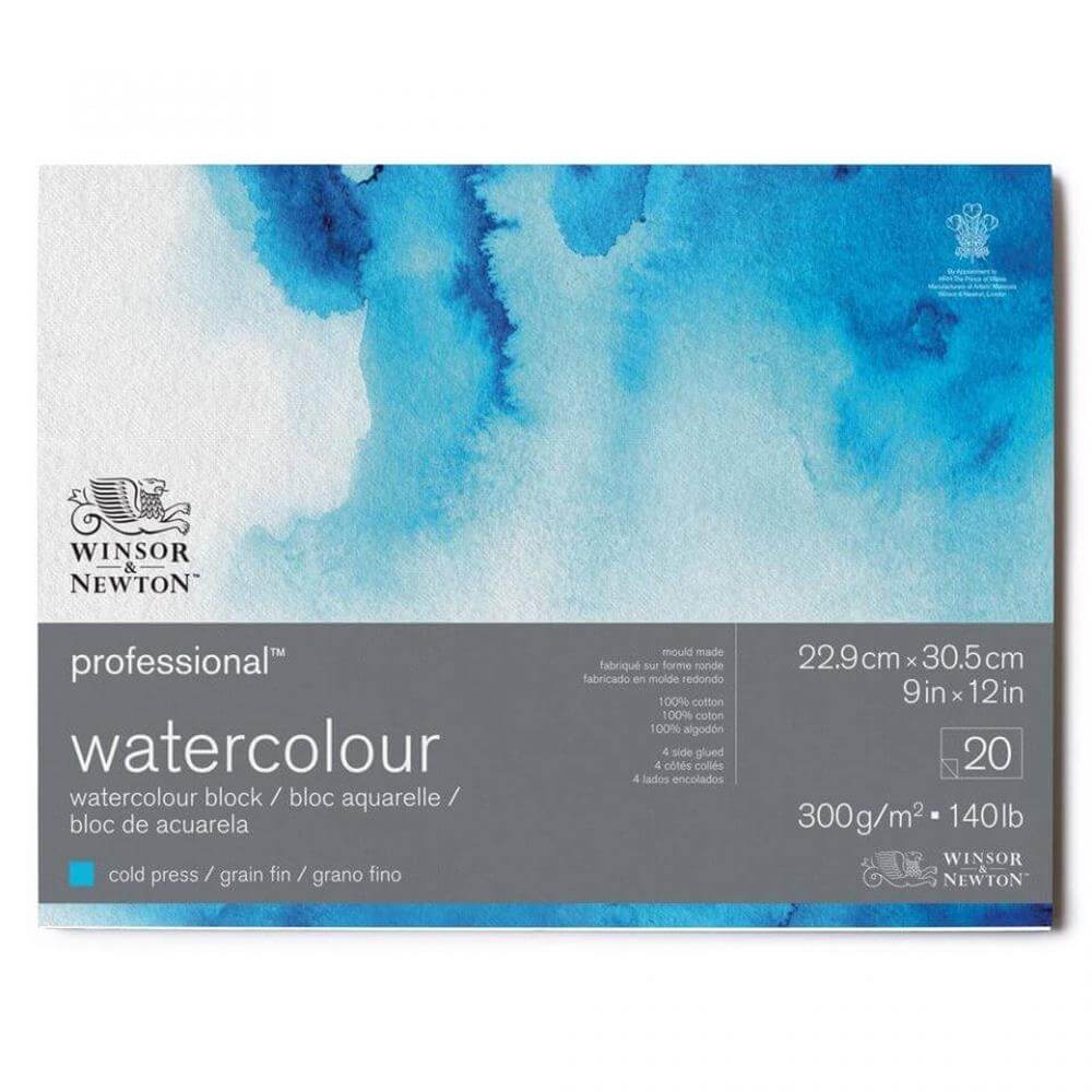 Winsor and Newton Watercolour Blocks 20 Sheets Cold, Hot, Rough Styles
